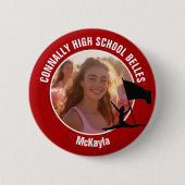 Roter Color Guard Foto High School Tänzer Button (Vorderseite)
