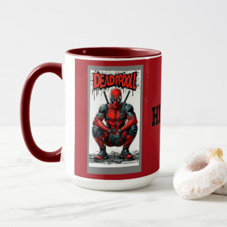 Roter Comic-Stil Superhelden-Charakter Akzent-Kaff Tasse