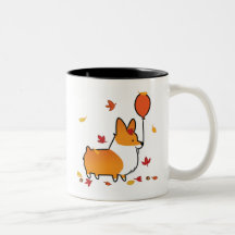 Roter Corgi-Fall in Herbst-Tasse | CorgiThings