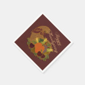 Roter Cornucopia Erntedank Napkins Serviette (Ecke)