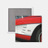 Roter Corvette - Magnet (Vorderseite/Rückseite)