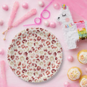 Roter Creme-Leoparden-Tierdruck Pappteller (Party)