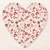 Roter Creme-Leoparden-Tierdruck Untersetzer (Vorderseite)