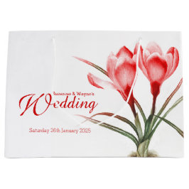 Roter Crocus Aquarell Hochzeitsgeschenk Große Geschenktüte