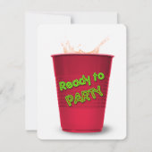 Roter Cup Drink Party Einladung (Vorderseite)