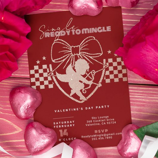 Roter Cupid Single Valentinstag Party Folieneinladung