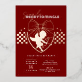 Roter Cupid Single Valentinstag Party Folieneinladung (Vorderseite)