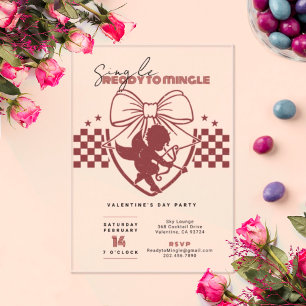 Roter Cupid-Singles Valentinstag-Party Acryleinladungen