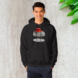 Roter Curlingstein Wintersport Hoodie