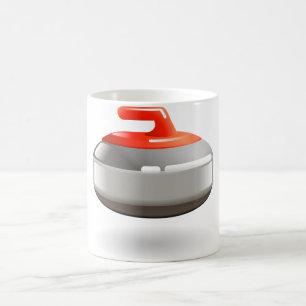 Roter Curlingstein Wintersport Kaffeetasse