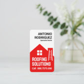 Roter Dachboden Gebäude Dachservice Visitenkarte (Stehend Vorderseite)