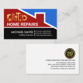 Roter Dachboden Gebäude Gold Construction Tools Visitenkarte (Vorne/Hinten)