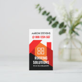 Roter Dachboden Gebäude Roofer Visitenkarte (Stehend Vorderseite)