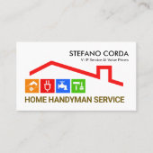 Roter Dachboden Zuhause Reparatur Gebäude Visitenkarte (Vorderseite)