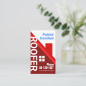 Roter Dachdecker Gebäude Dachdecker Spezialist Visitenkarte (Stehend Vorderseite)