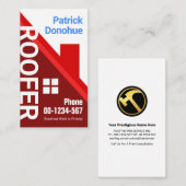 Roter Dachdecker Gebäude Dachdecker Spezialist Visitenkarte (Vorne/Hinten)