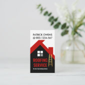 Roter Dachdecker Gebäude Dachdeckerdach Visitenkarte (Stehend Vorderseite)