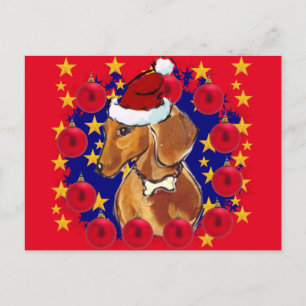 ROTER DACHSCHUND POSTKARTE