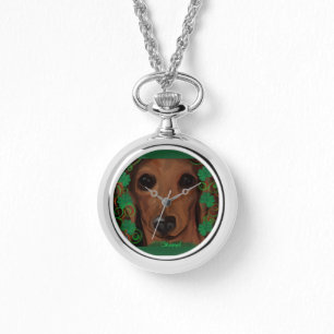 Roter Dachshund Armbanduhr