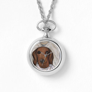 Roter Dachshund Armbanduhr