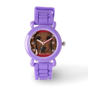 Roter Dachshund Armbanduhr