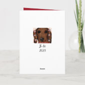 Roter Dachshund Dankeskarte (Rückseite)