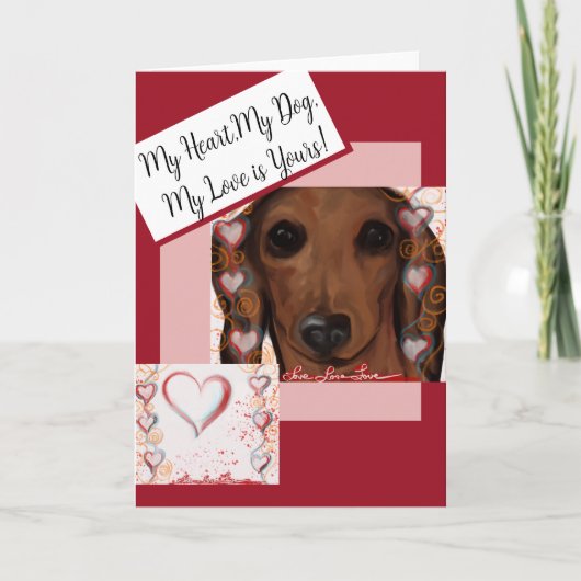 Roter Dachshund Dankeskarte (Vorderseite)