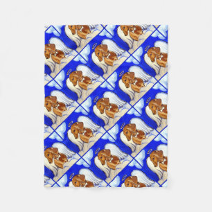 Roter Dachshund Engel Fleecedecke
