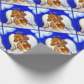Roter Dachshund Engel Geschenkpapier (Ecke)