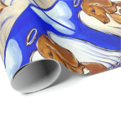 Roter Dachshund Engel Geschenkpapier (Rolleneckpunkt)