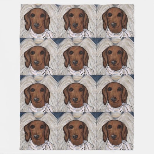 Roter Dachshund Fleecedecke (Vorderseite)