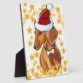 ROTER DACHSHUND FOTOPLATTE (Seite)