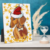 ROTER DACHSHUND FOTOPLATTE (Seite)