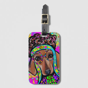 ROTER DACHSHUND            GEPÄCKANHÄNGER
