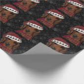 Roter Dachshund Geschenkpapier (Ecke)