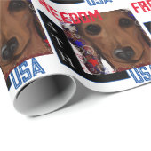 Roter Dachshund Geschenkpapier (Rolleneckpunkt)