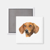 Roter Dachshund Hund Magnet (Vorderseite/Rückseite)
