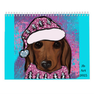 Roter Dachshund  Kalender