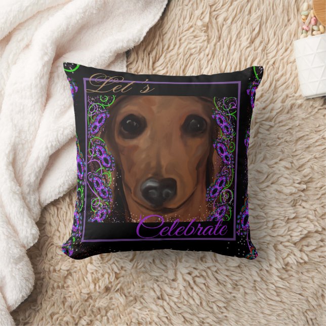 Roter Dachshund Kissen (Decke)