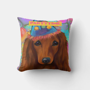 ROTER DACHSHUND            KISSEN
