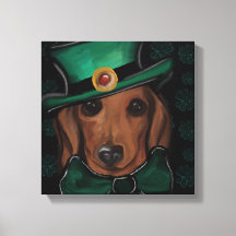 Roter Dachshund Leinwanddruck