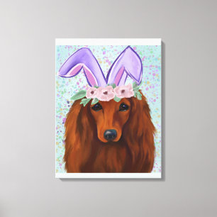 ROTER DACHSHUND             LEINWANDDRUCK