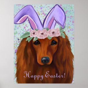 ROTER DACHSHUND            POSTER