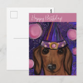 Roter Dachshund Postkarte (Vorne/Hinten)