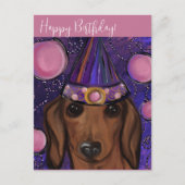 Roter Dachshund Postkarte (Vorderseite)