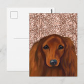ROTER DAChSHUND Postkarte (Vorne/Hinten)