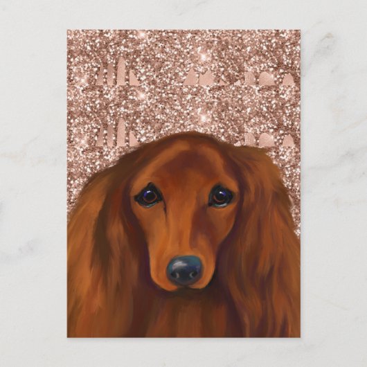 ROTER DAChSHUND Postkarte (Vorderseite)