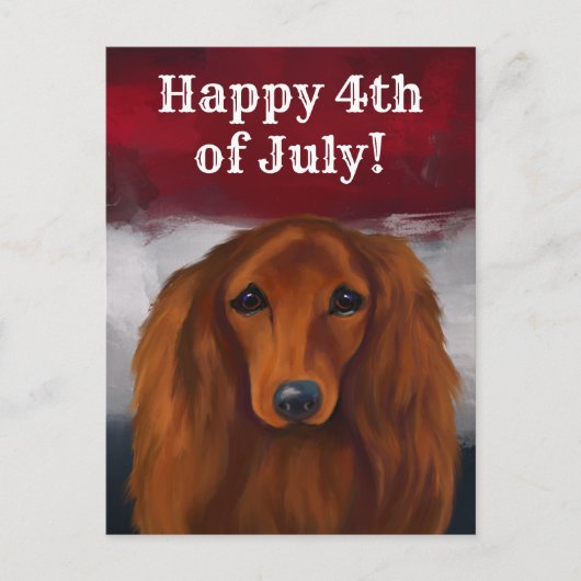 ROTER DACHSHUND POSTKARTE (Vorderseite)