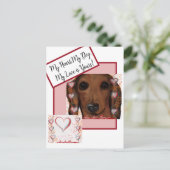 Roter Dachshund Postkarte (Stehend Vorderseite)