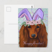 ROTER DACHSHUND            POSTKARTE (Vorne/Hinten)